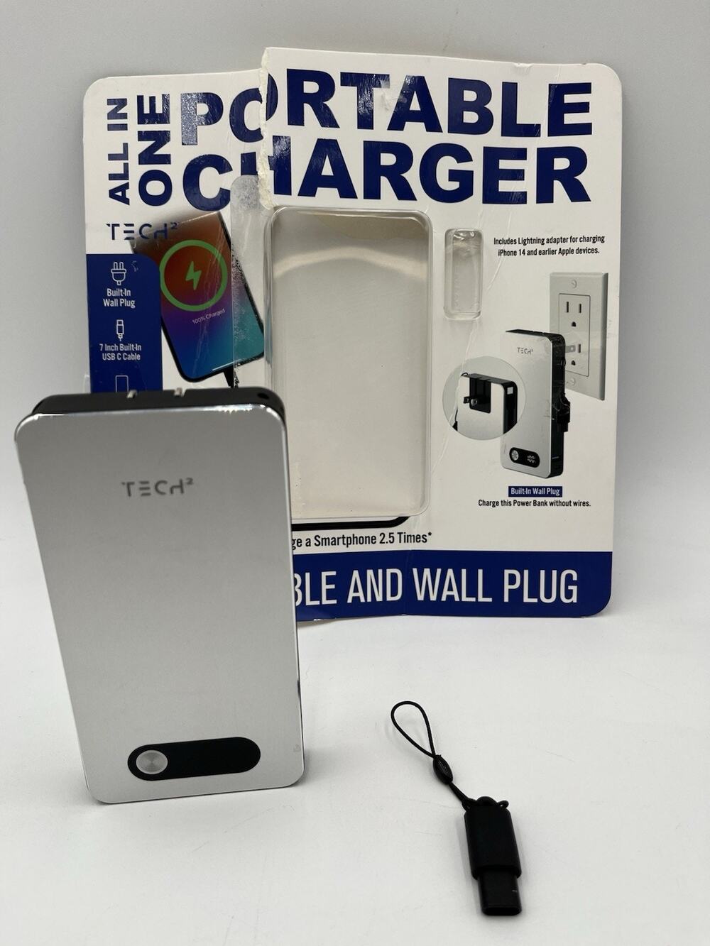 All In One Portable Charger And Wall Plug, 10000mAh/38.5Wh
